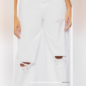 Almost Famous Distressed White High-Rise Jeans